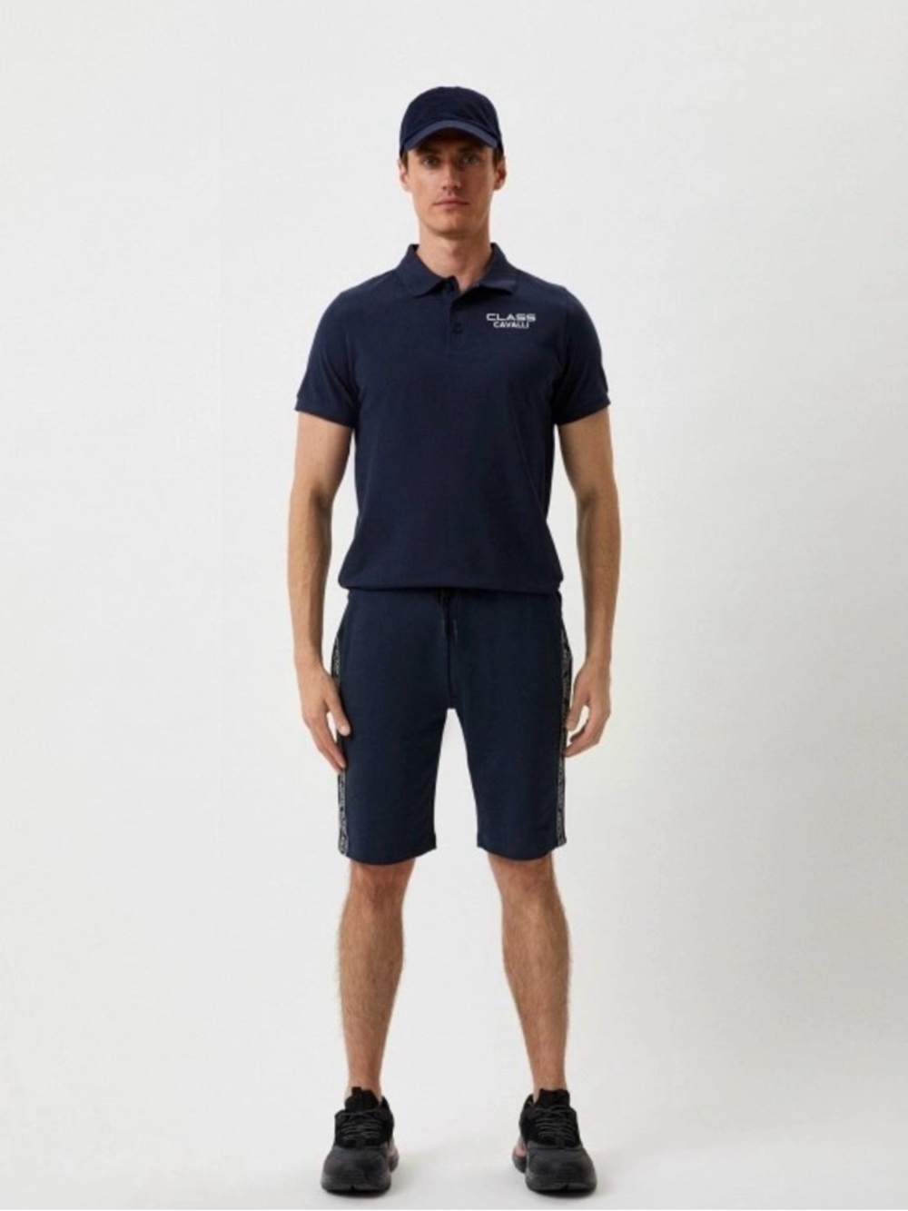 Mens Cavalli Class Navy Polo with White Snake size M - Picture 3 of 9
